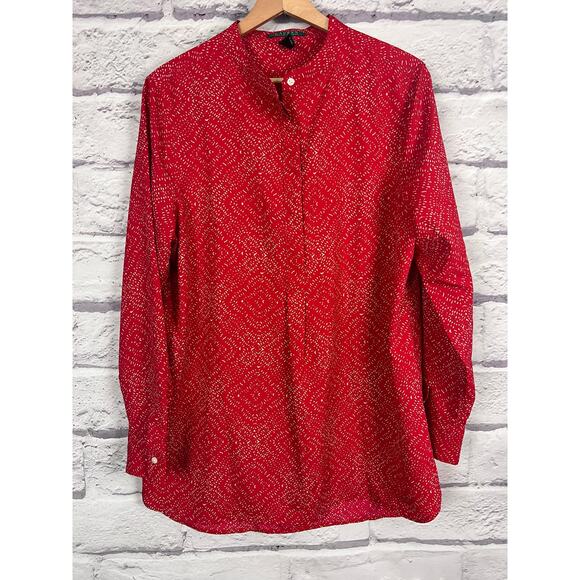 Lauren Ralph Lauren Womens L Mandarin Collar Preppy Career Office Staple Tunic - Picture 3 of 11